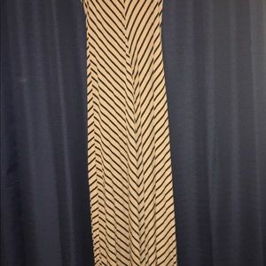 Black and Tan striped maxi